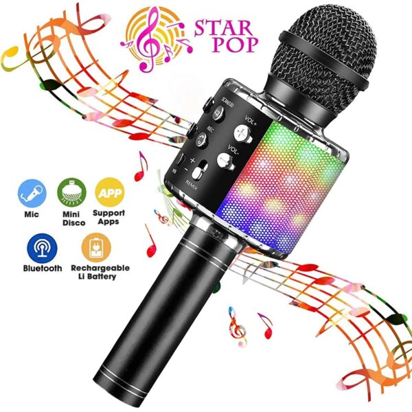 Fun Toys for 4-15 Year Old Girls, Handheld Karaoke Microphone for Kids Birthday Gifts for 8 9 10 11 Years Old Boys Girl