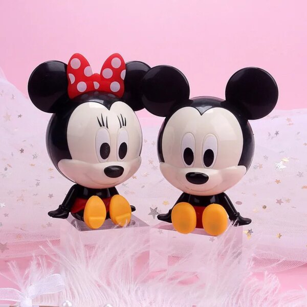 2pcs/lot Disney Minnie Figurine Sit Design Mickey Mouse PVC Doll Collectible Toys For Kids Brinquedos Gift