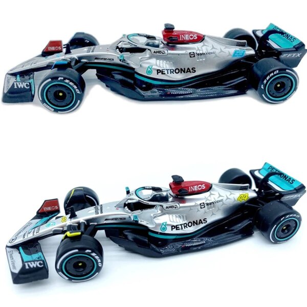 Bburago 2022 F1 Mercedes Benz-AMG W13 Racing Cars #44 Hamilton #63 Russell 1:43 Alloy Luxury Car Model Toys Gifts For Children