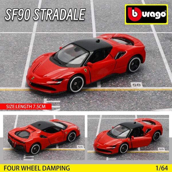 Bburago Ferrari SF90 STRADALE Car Model Collection Kids Xmas Gift Toys for Boys Benz Volkswagen LAMBORGHINI