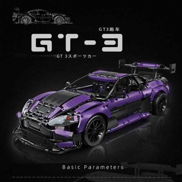 Building block toys 1266Pcs New 1:14 Scale GT3 Supercar Racing Car Vehicle Sport Model Fit Children give birthday gifts