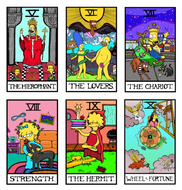 Disney The Simpsons Tarot Poster Pop Wall Art Canvas Painting Prints Simpsons Figure Wall Art Print Kids Room Bedroom Home Decor