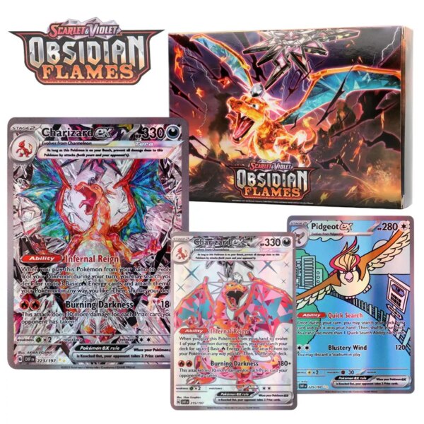 Pokemon Obsidian Flames Booster Box 100Pcs All rare New EX Pokemon Cards English Version