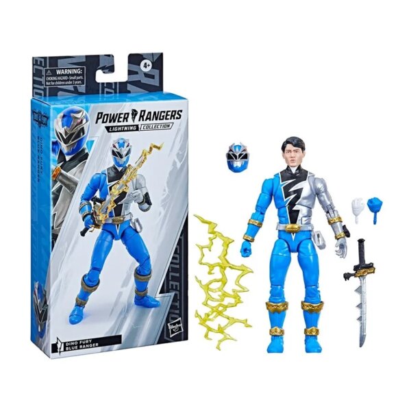 Power Rangers Lightning Collection Dino Fury Blue Ranger 6-Inch Premium Collectible Action Figure Toy with Accessories