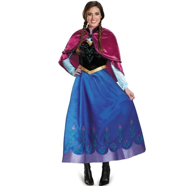 Frozen Anna Princess Cosplay Costumes Adults Snow Queen Dress Elsa Cosplay Clothing Fairy Tale Party Carnival Halloween Outfits