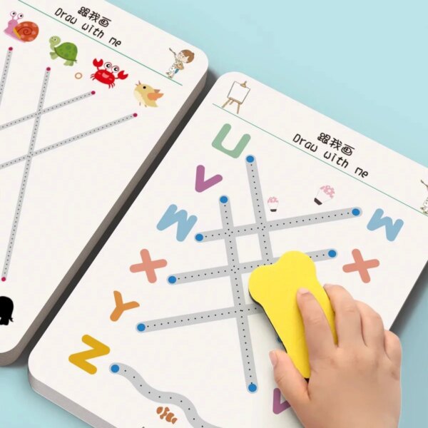 2024 Magical Tracing Workbook Set Children Pen Control Training Practice Copybook for Kids Early Educational Draw Line Card Toy