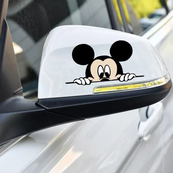 2pcs Disney Car Sticker Cartoon Mickey Mouse Minnie Home Decoration Apply To Wall Stick Suitcase Sticke Figure Auto Stickers Toy