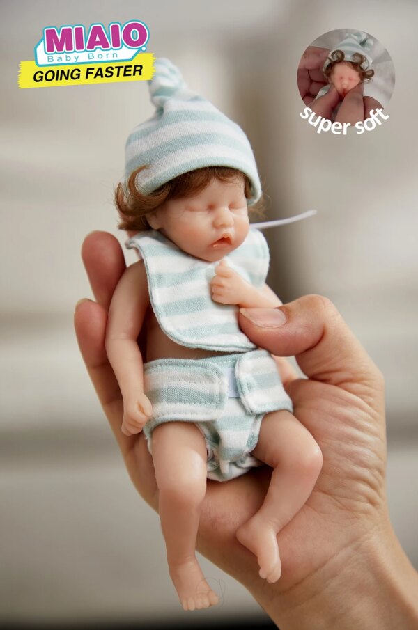 6 Inches 15cm Bebes Reborn Dolls Silicone Full Body Sleeping Twin A Lifelike Mini Reborn Doll Surprice Children Anti-Stress