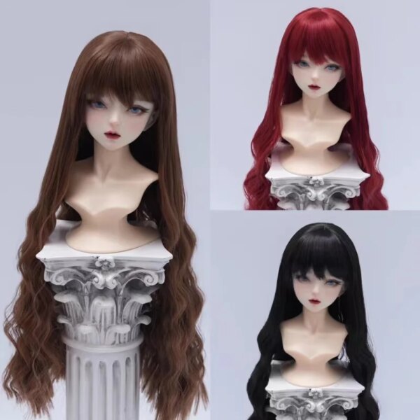 BJD Wigs High Temperature Fiber Long Wavy Hair for 1/3 1/4 1/6 Multicolor Wigs Doll Accessories