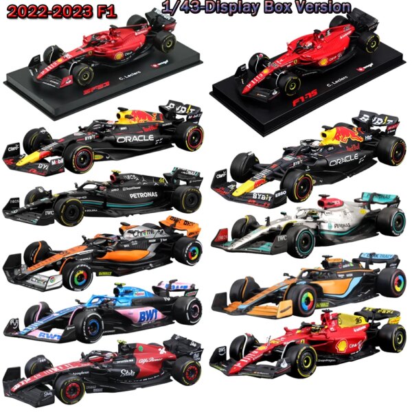 Bburago 2022/2023 F1 Cars Red Bull Ferrari Mercedes AMG Mclaren APLINE Alfa Romeo Racing Cars Model 1/43 Die Cast Car Gifts