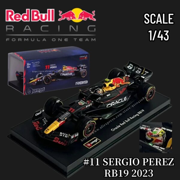 Bburago 2023 F1 Car Model Red Bull Racing RB19 with Showcase 1:43 Scale Formula 1 Ferrari Mercedes AMG Miniature Toy Collection