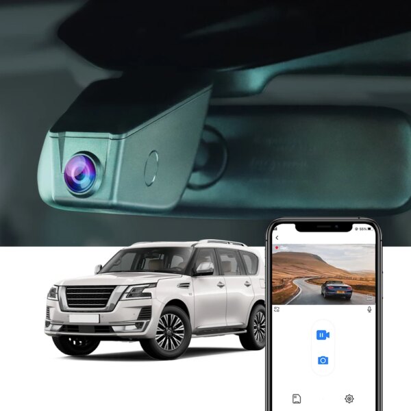 Black Box for Nissan Armada and Patrol / Infiniti QX56 2017 2018 2019 2020 2021 2022 2023, FITCAMX 4K UHD All-in-one Car Dashcam