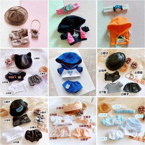 Fashion 20CM Doll Clothes 24 Set Style Derss Up Cute Plush Doll Accessories Cool Stuff Kpop EXO idol Doll Fans DIY Gift Toys