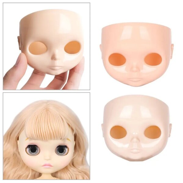 Fashion Doll Faceplate for 1/6 Blyth Dolls Plastic Doll Face with Screw DIY No Makeup Doll Head Handmade Dolls Accessories