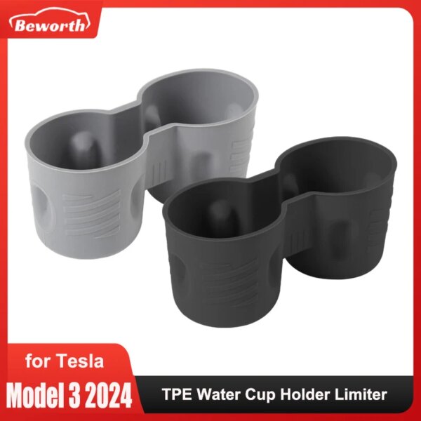 For Tesla Model 3 Highland Water Cup Holder Limiter Car Center Control Cup Slot Silicone TPE Model3 2024 Interior Accessories