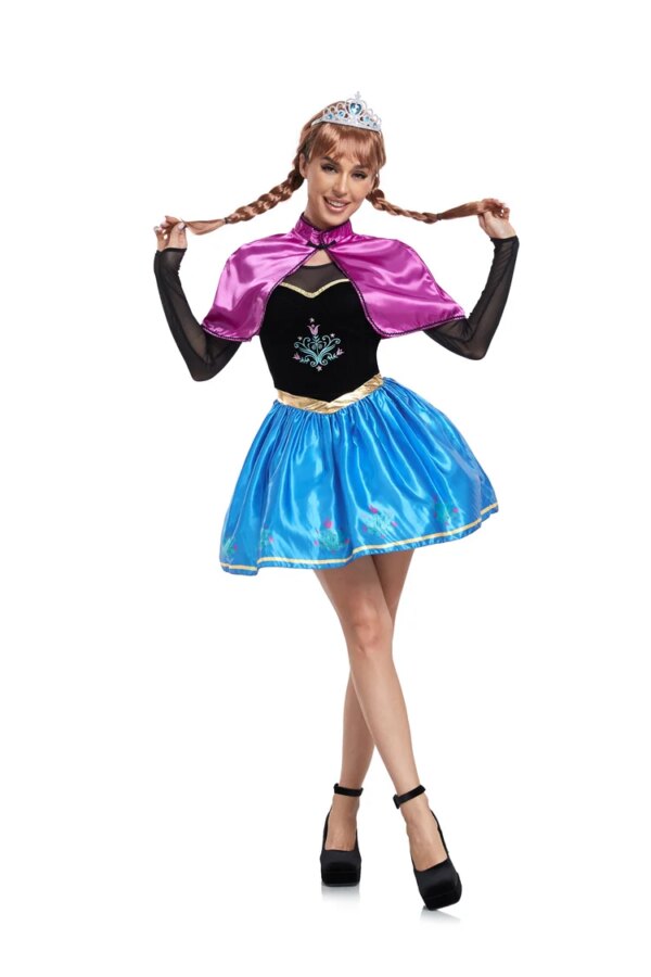 Frozen Anna Princess Halloween Cosplay Costumes Adults Snow Queen Dress Elsa Cosplay Clothing Fairy Tale Party Carnival Outfits