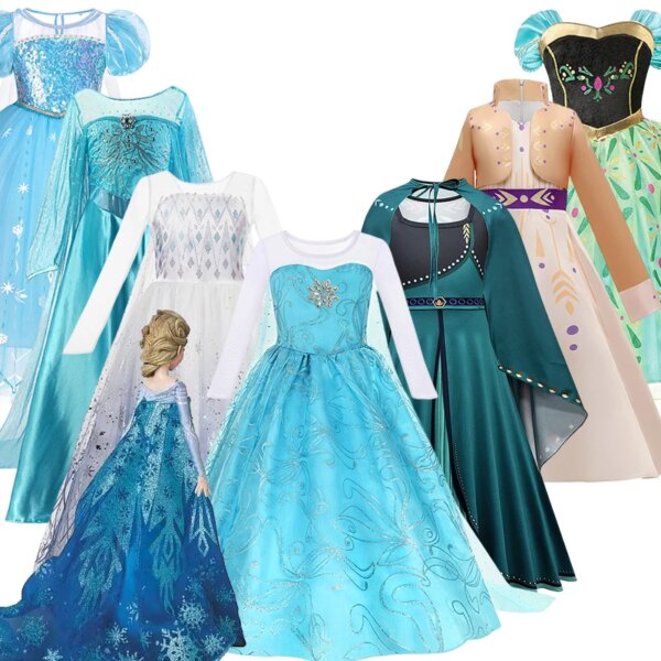 Frozen Children Elsa Anna Costume For Kids Girls 4 8 10 Y Cosplay Snow Queen Clothes Fancy Party Birthday Princess Dress