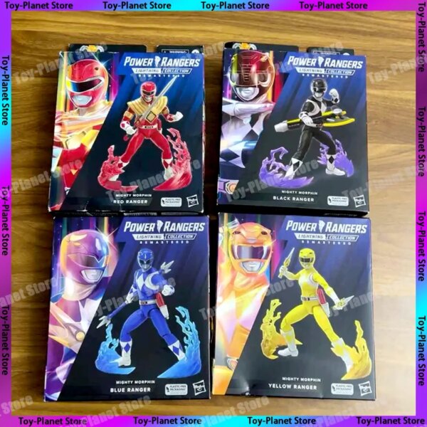 Power Rangers Lightning Collection Migty Morphin Black Yellow Red Green Blue Pink Ranger Anime Action Figure Figurine Gifts Toys