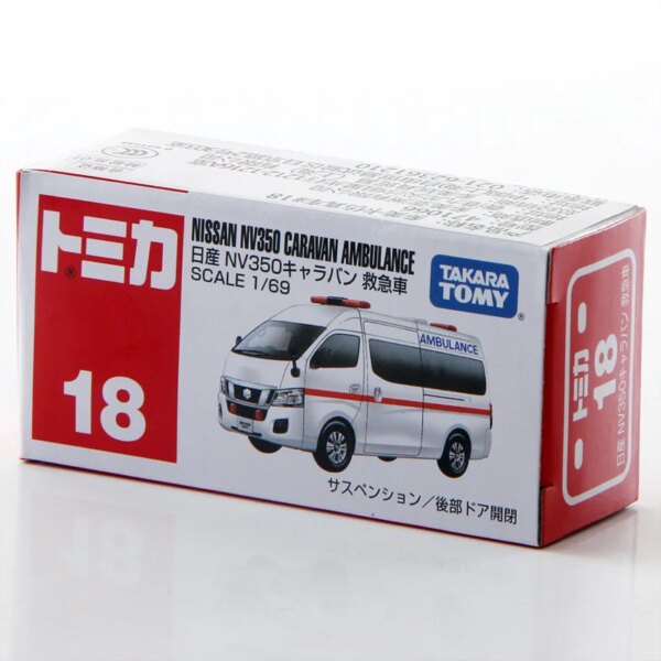 Takara Tomy Tomica 1/69 Nissan NV350 Caravan Ambulance Metal Diecast Model Vehicle Toy Car New #18